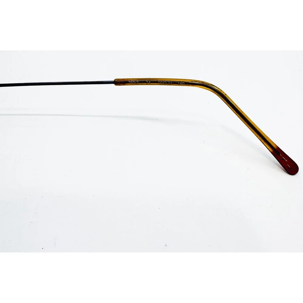 Marchon Airlock 2 Eyeglasses Mens Black Gold Rimless 760/3 24 50-21-140